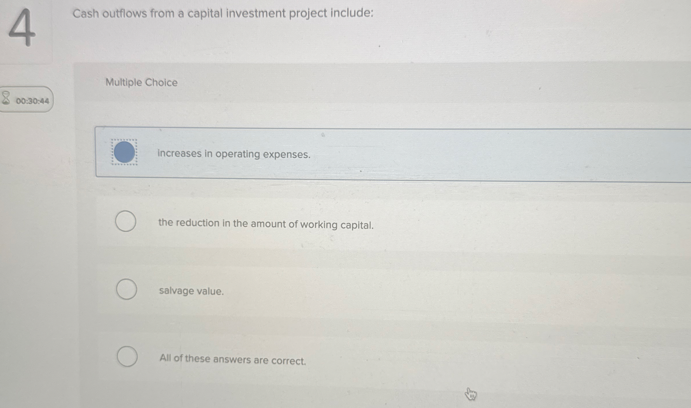 4 Cash outflows from a capital investment project