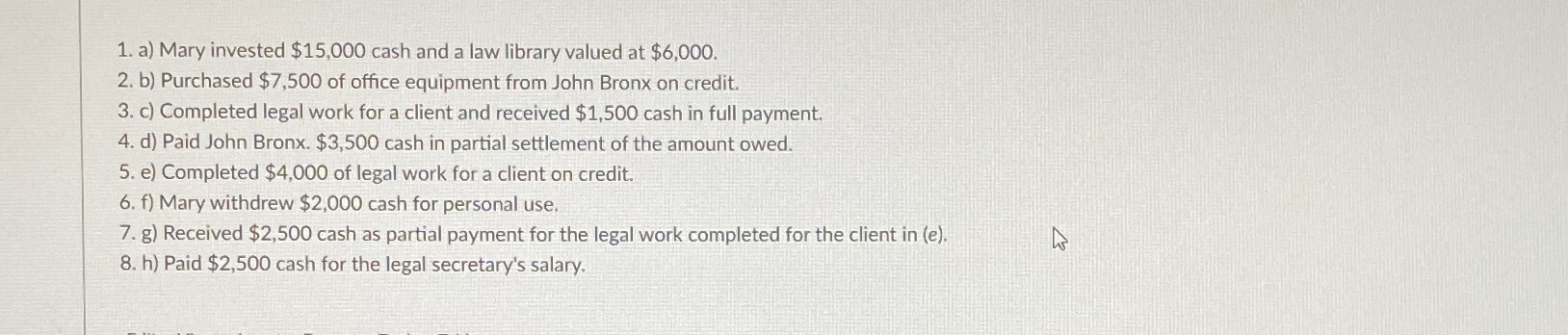 List the separate accounts from the provided,