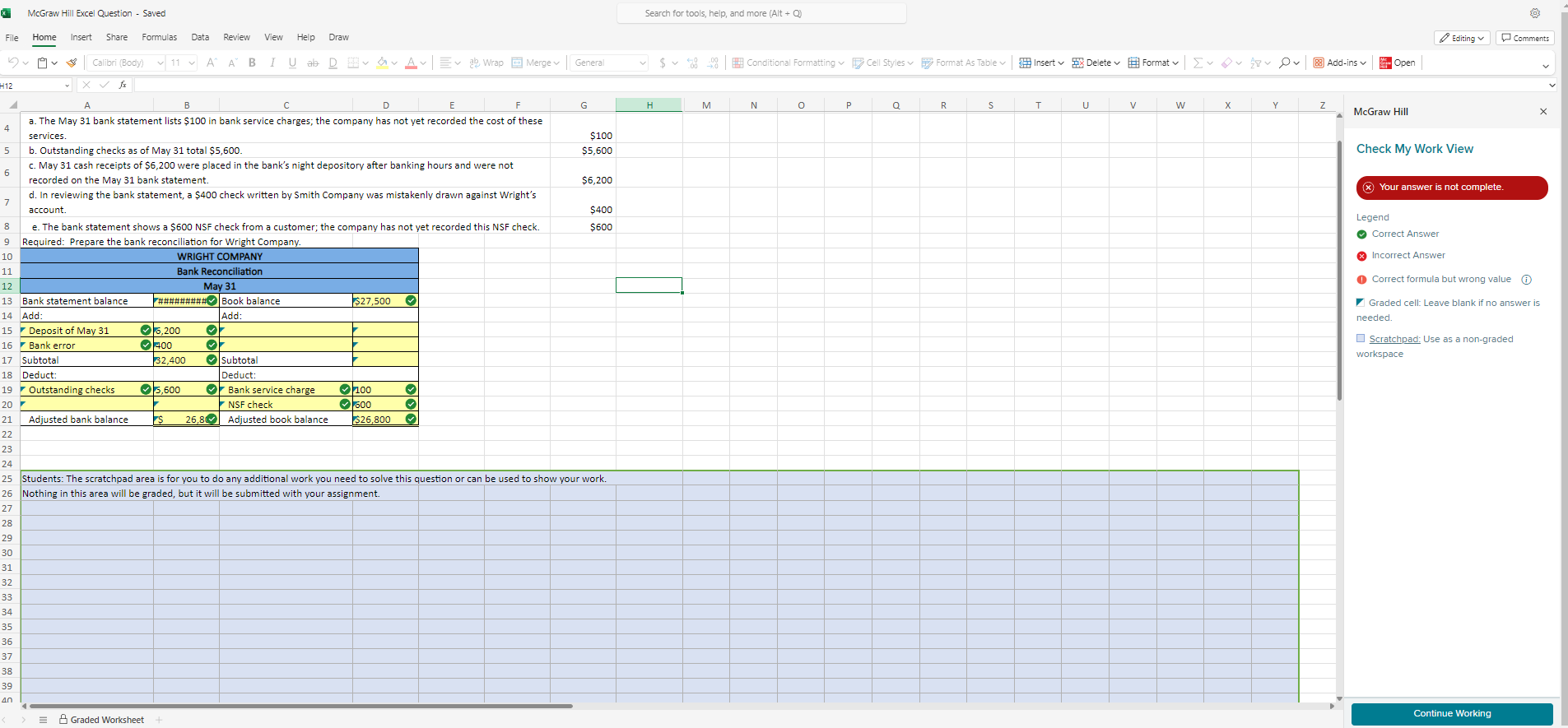 @ McGraw Hill Excel Question - Saved - Search for