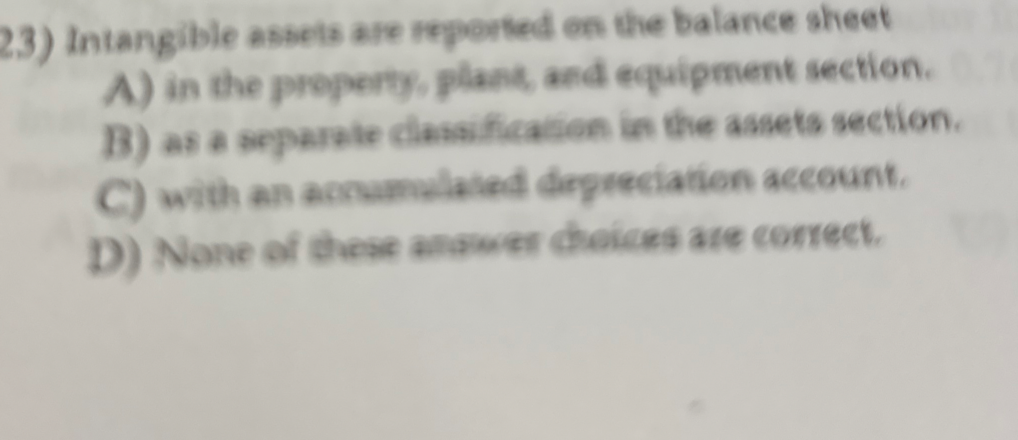 Intangible assets are reported on the balance