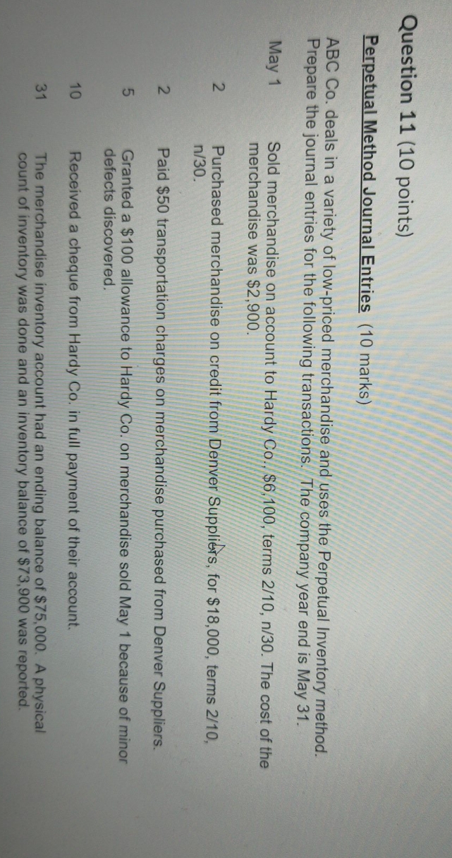 Answer this question please? Question 11 (10