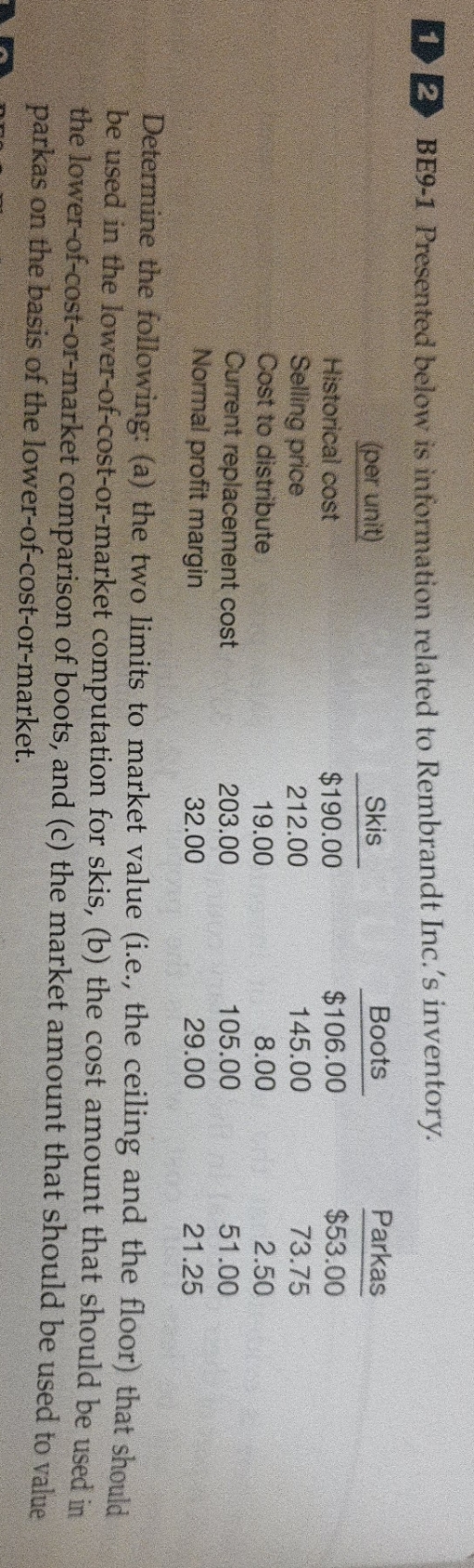 Intermediate Accounting BE9-1 Presented below is