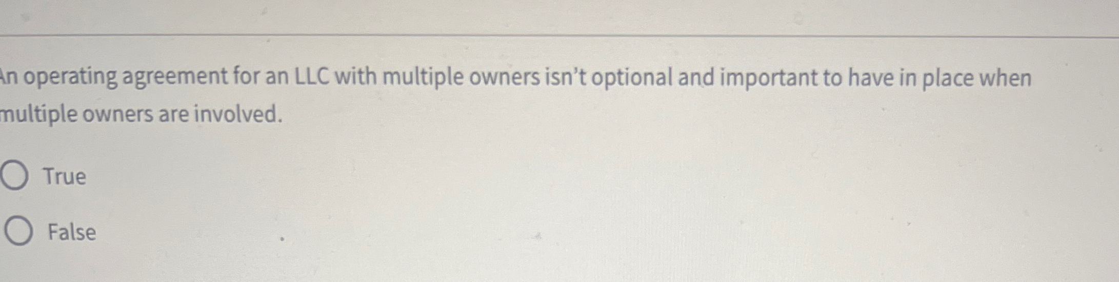 In operating agreement for an LLC with multiple