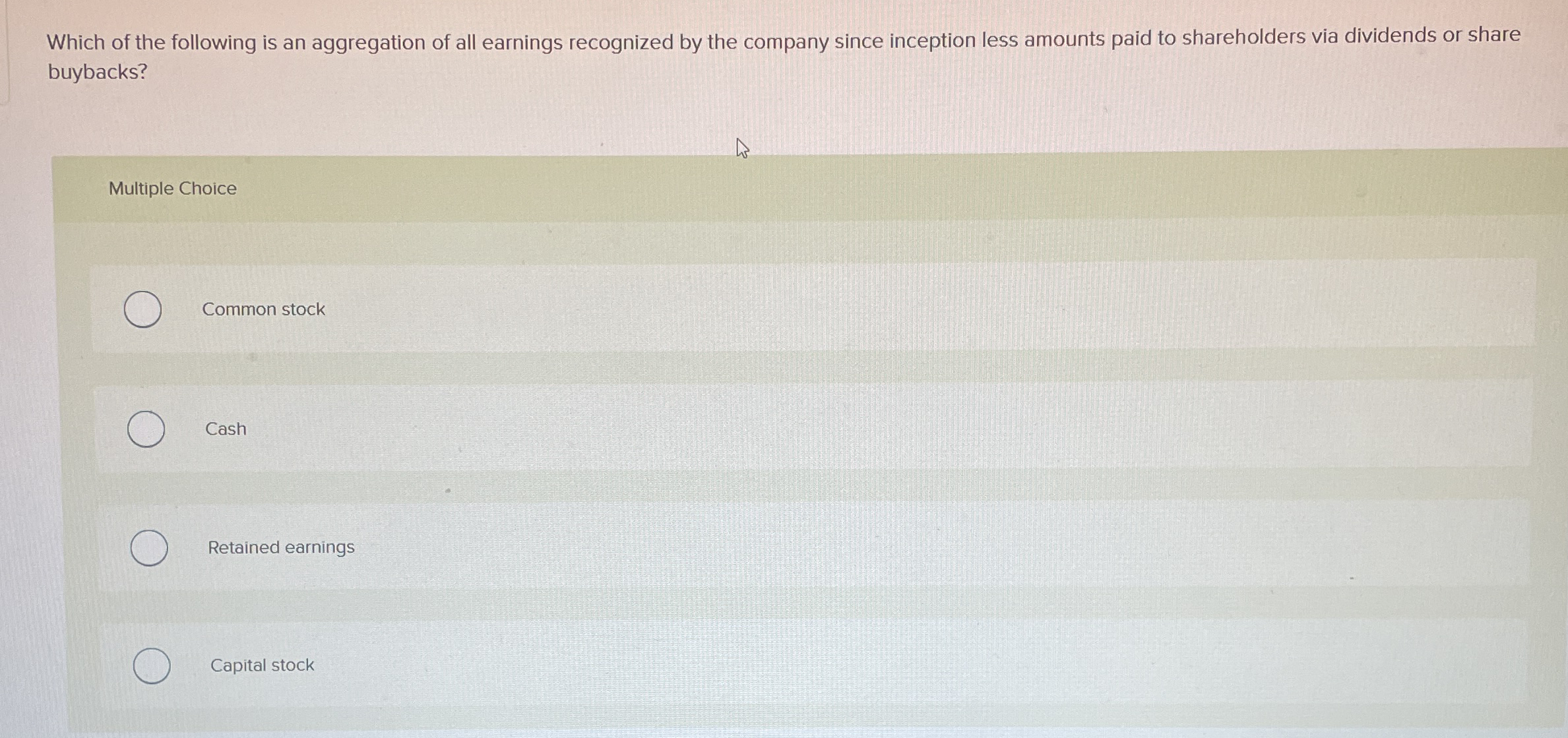 Which of the following is an aggregation of all