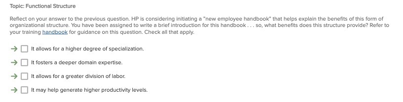 Topic: Functional Structure Reflect on your
