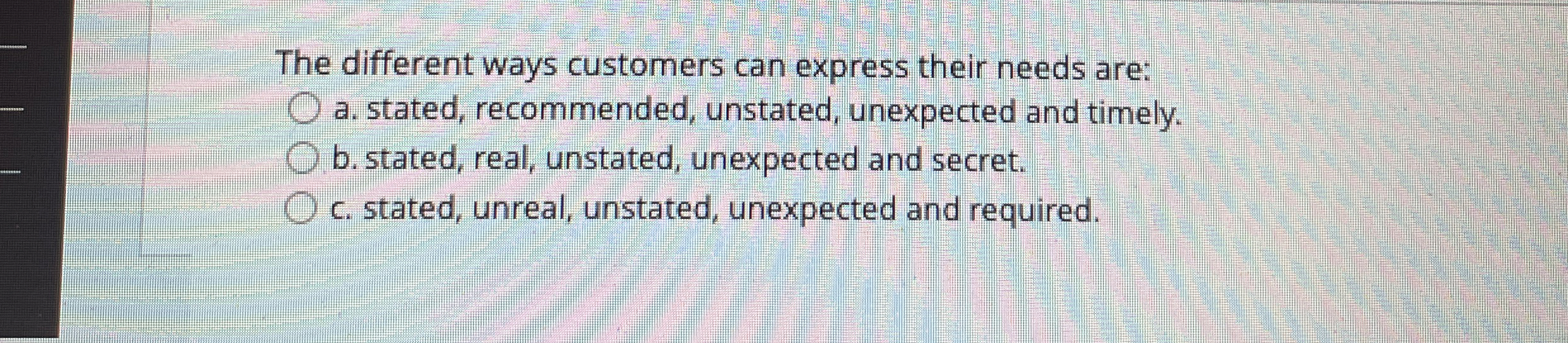 The different ways customers can express their