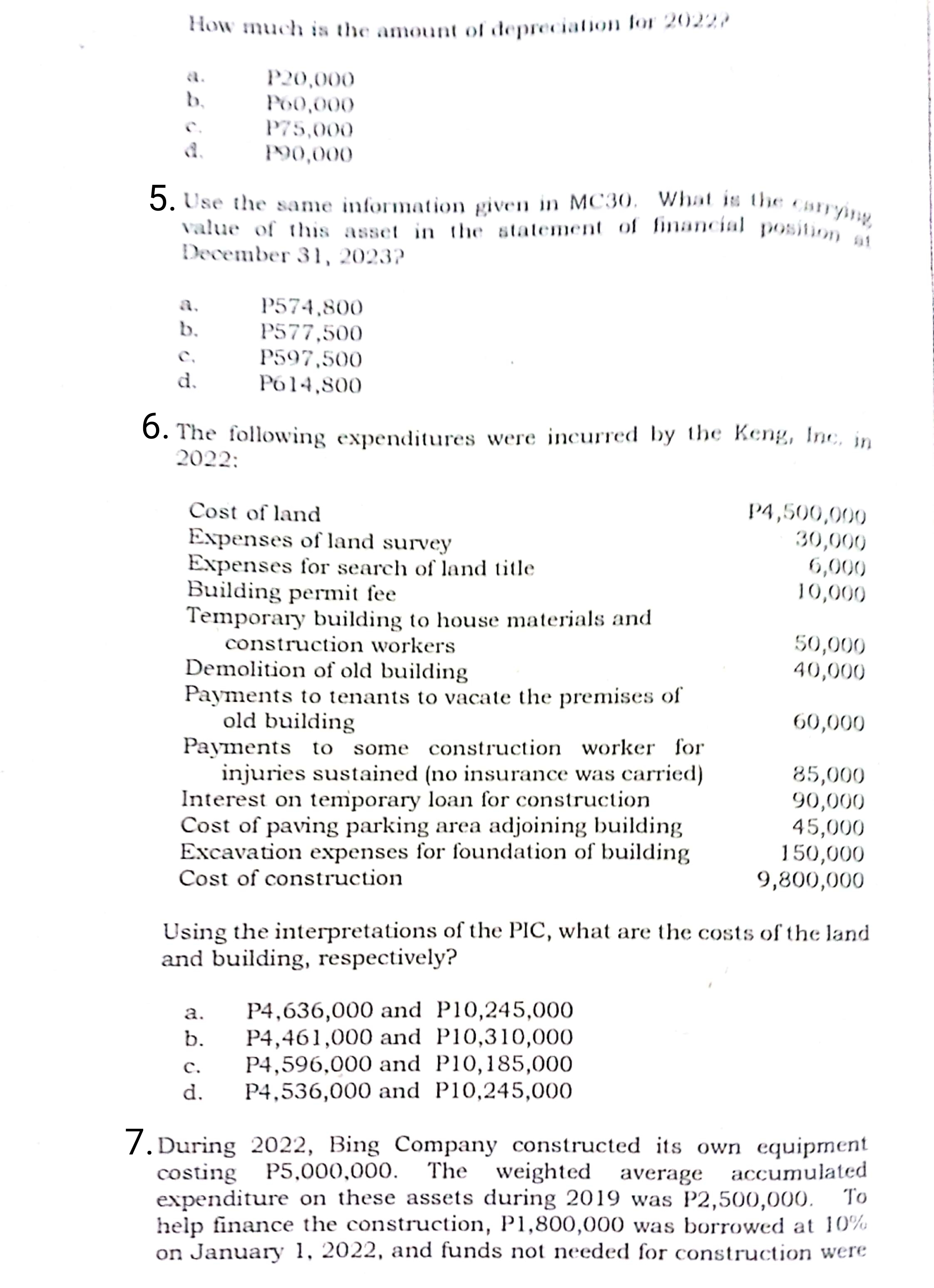 Please help me answer the following problems with