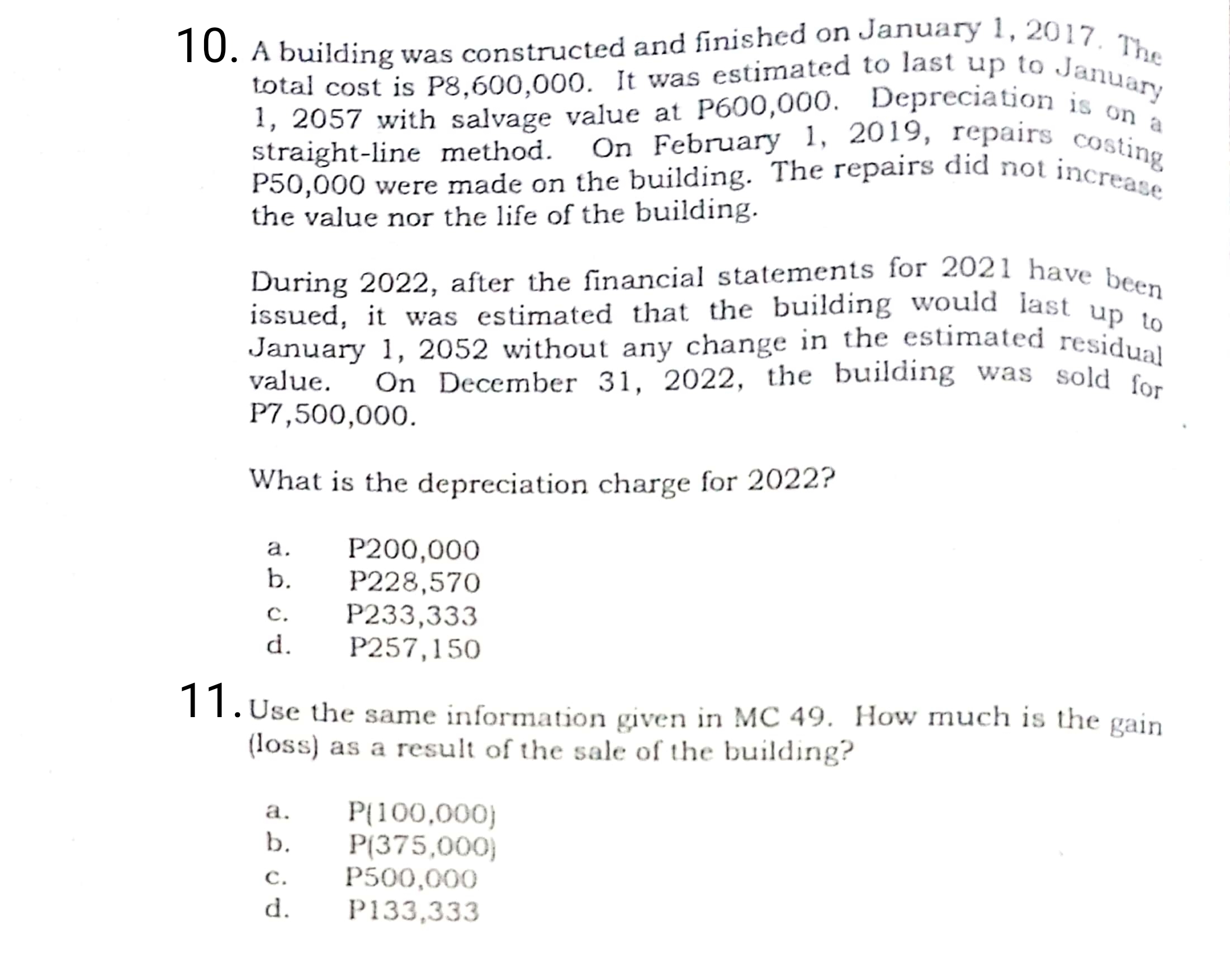 Please help me answer the following problems with