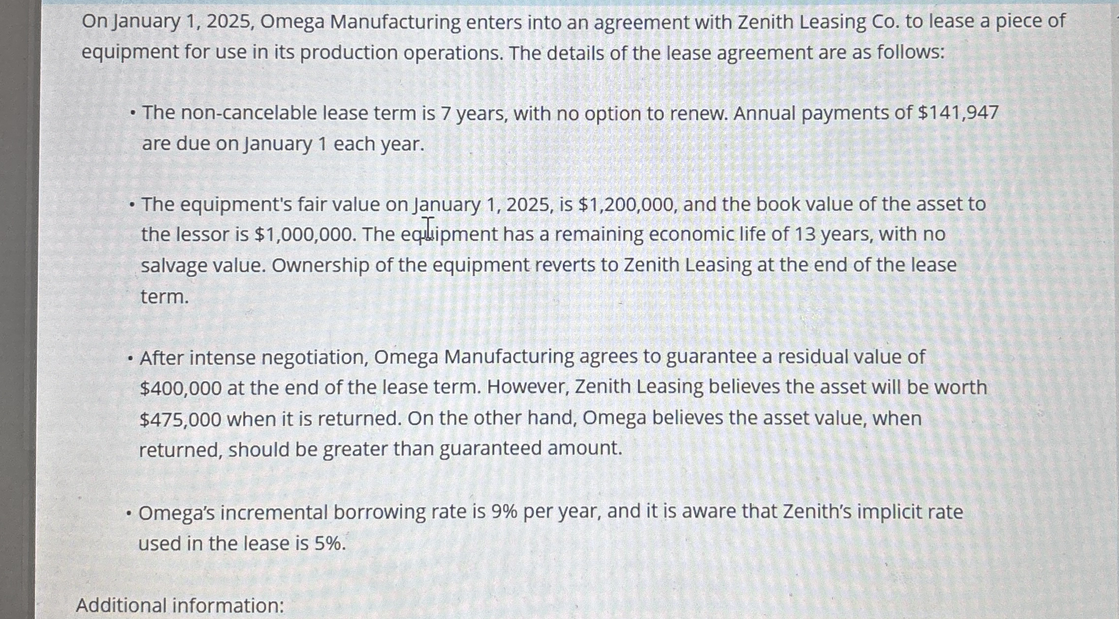 On January 1 , 2 0 2 5 , Omega Manufacturing