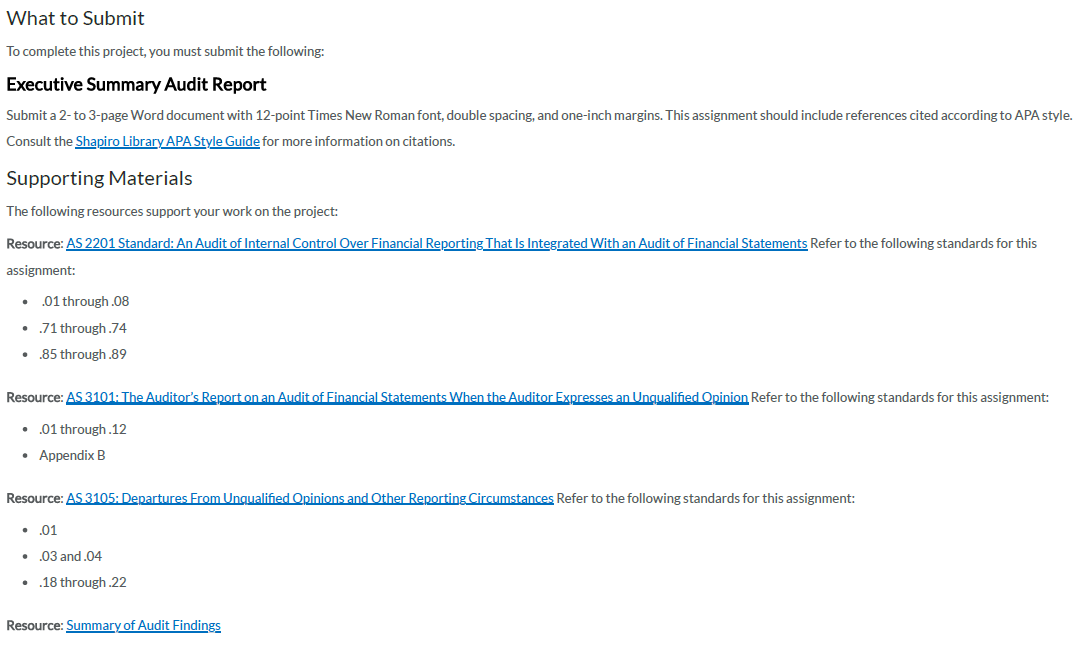 ACC 640 Project Two Guidelines and Rubric