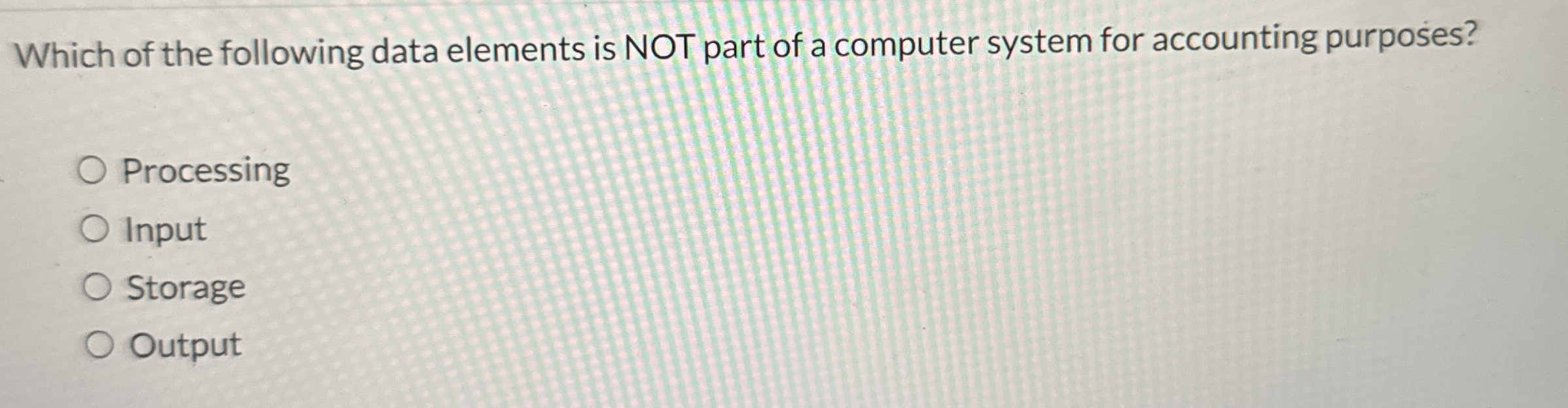 Which of the following data elements is NOT part