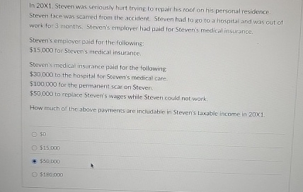 In 2 0 X 1 . Steven was seriously hurt trying to