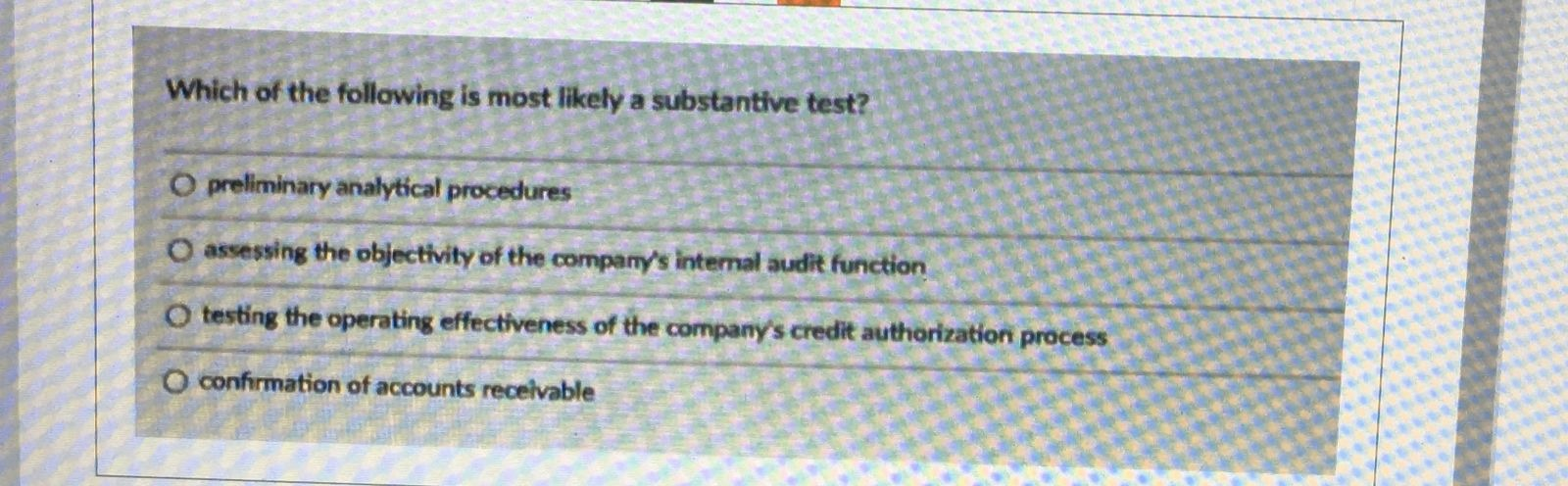 Which of the following is most likely a