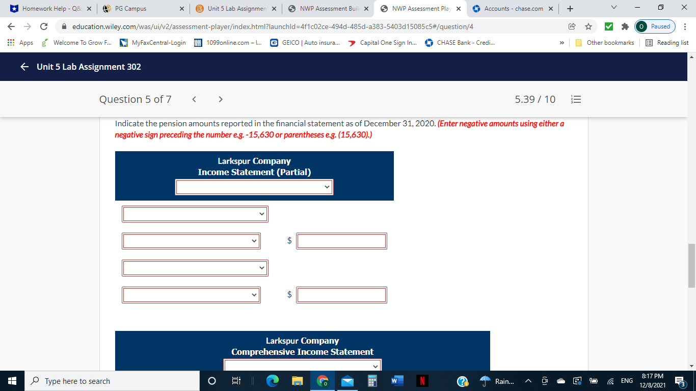 Larkspur Company sponsors a defined benefit plan