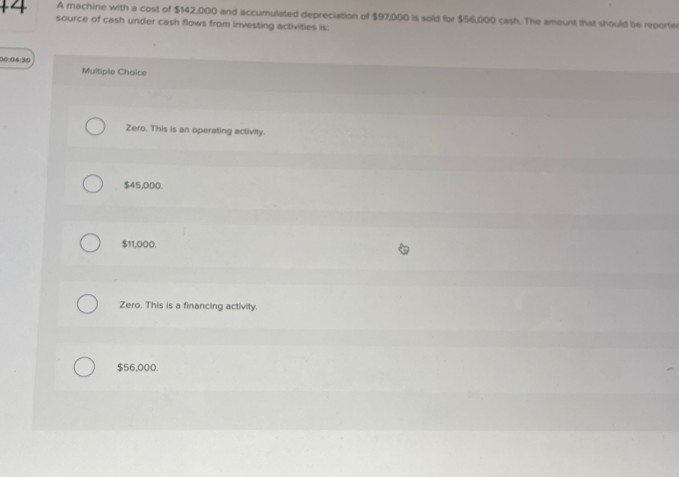 source of cash under cash flows from investing
