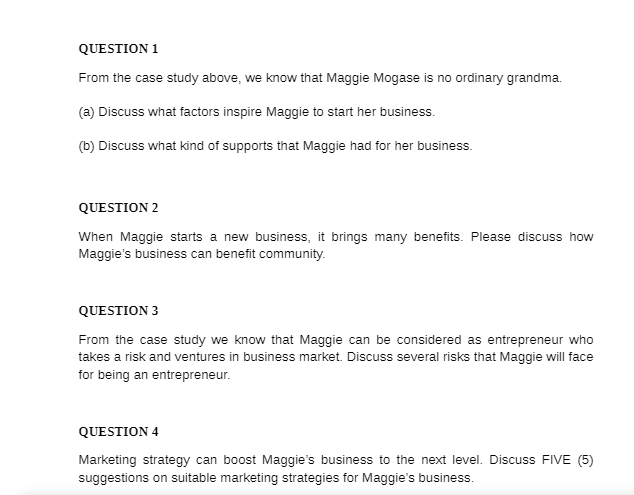 QUESTION 1 From the case study above, we know