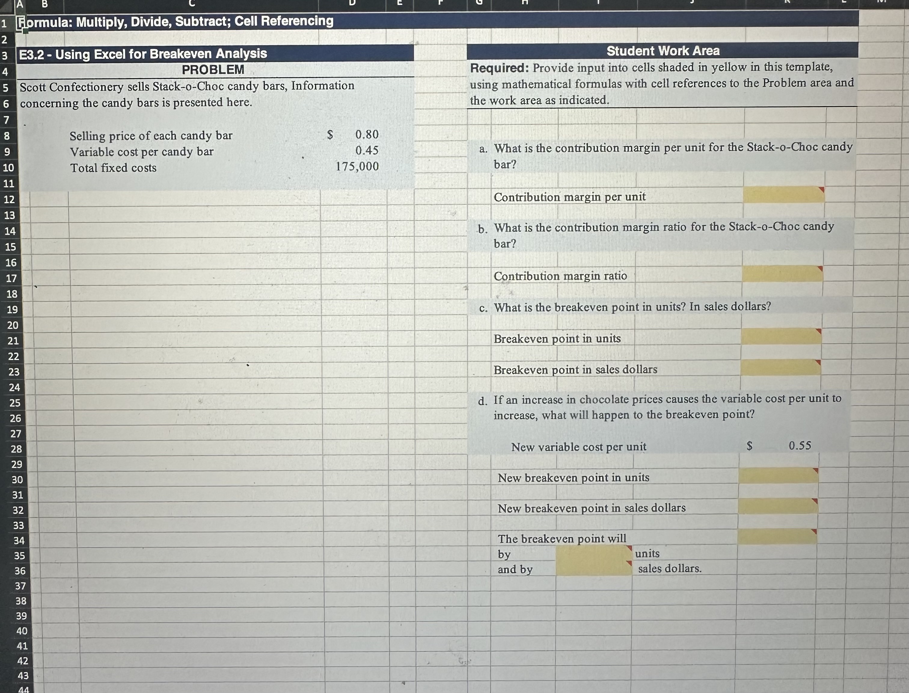Functions: MAX, MIN, SLOPE, INTERCEPT; Formula: