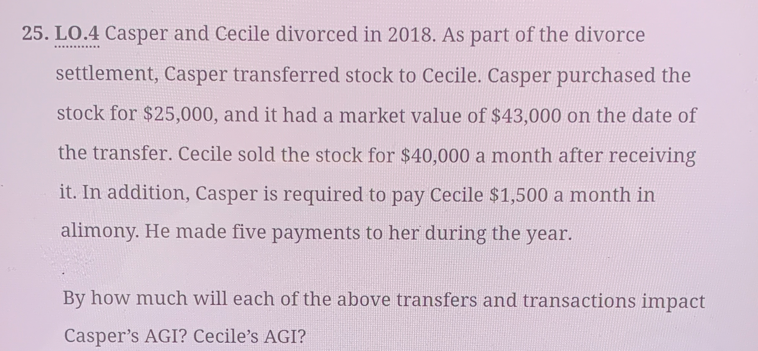 LO . 4 Casper and Cecile divorced in 2 0 1 8 . As