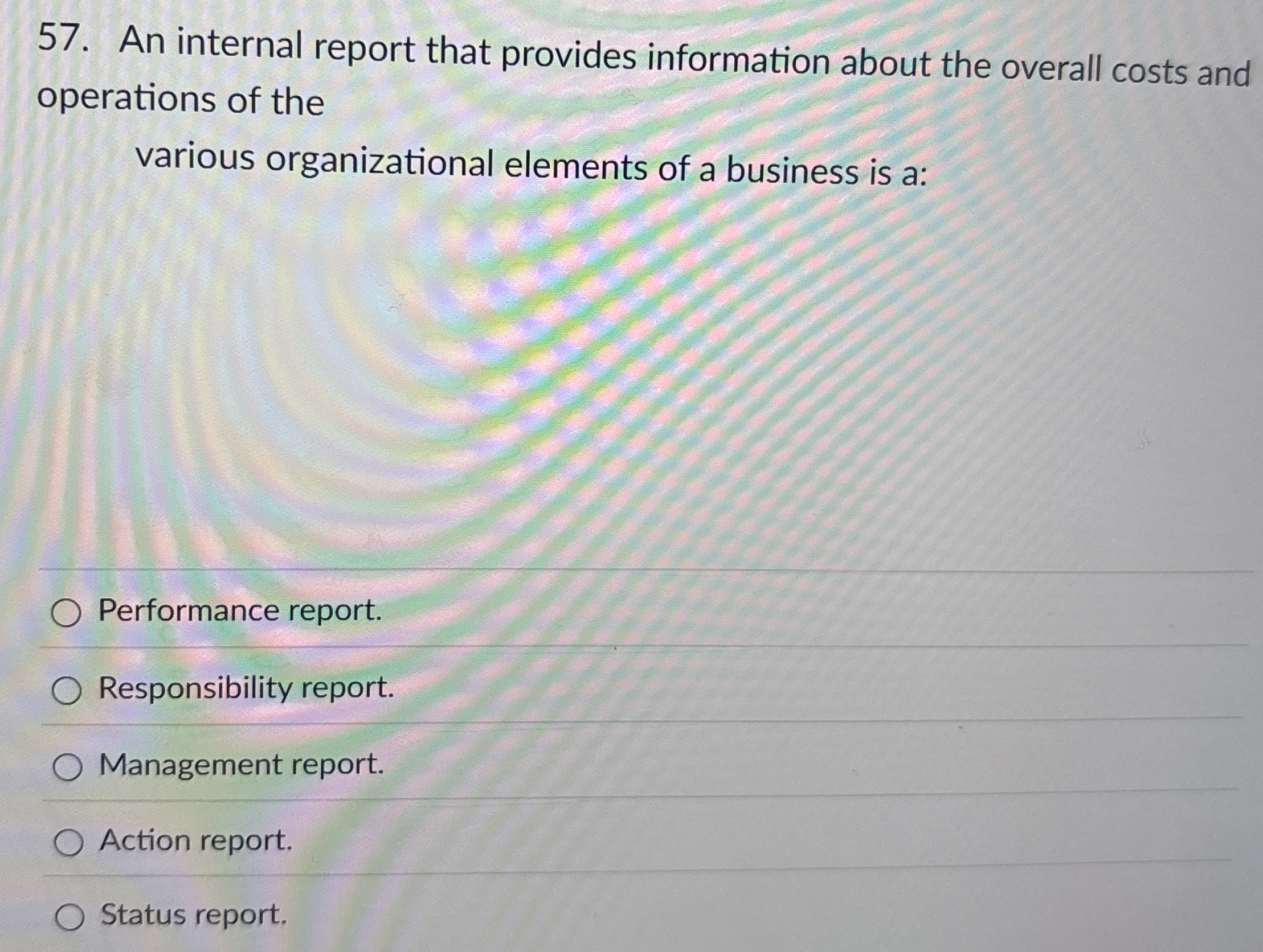 An internal report that provides information