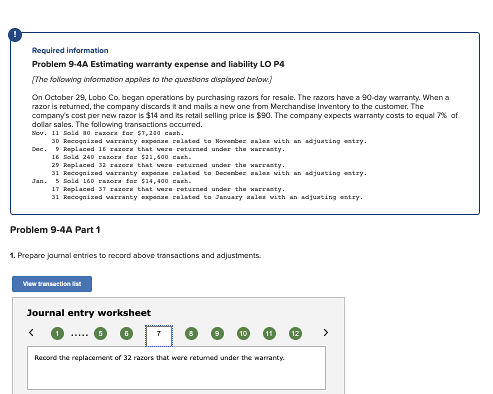 Required information Problem 9-4A Estimating
