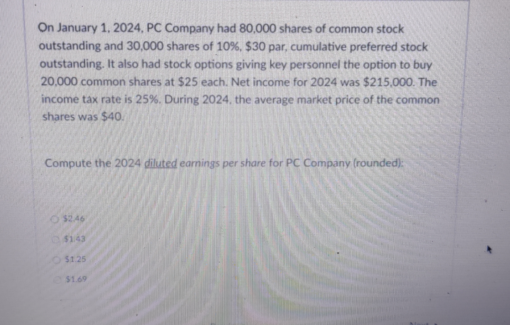 On January 1 , 2 0 2 4 , PC Company had 8 0 , 0 0