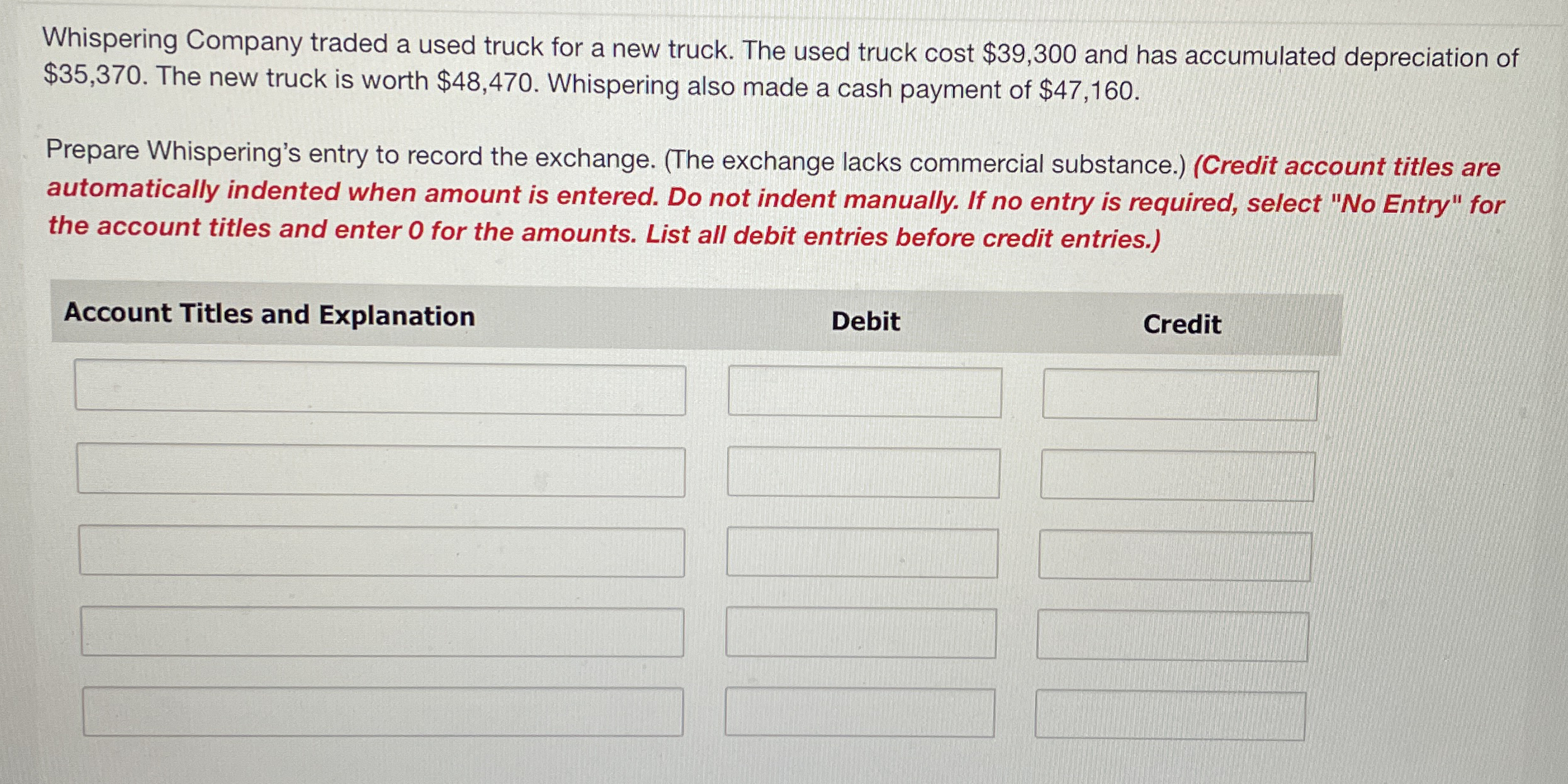 Whispering Company traded a used truck for a new