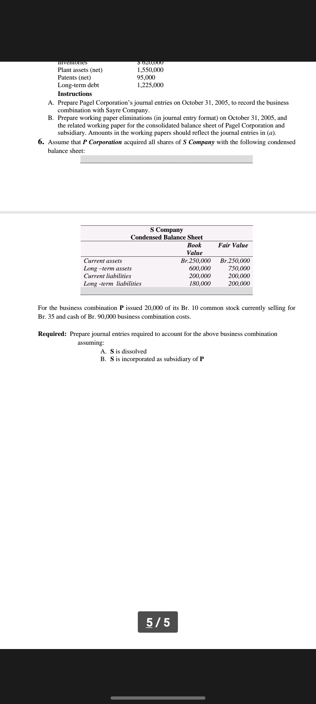 3 Plant assets (net) 1,550,000 Patents (net)