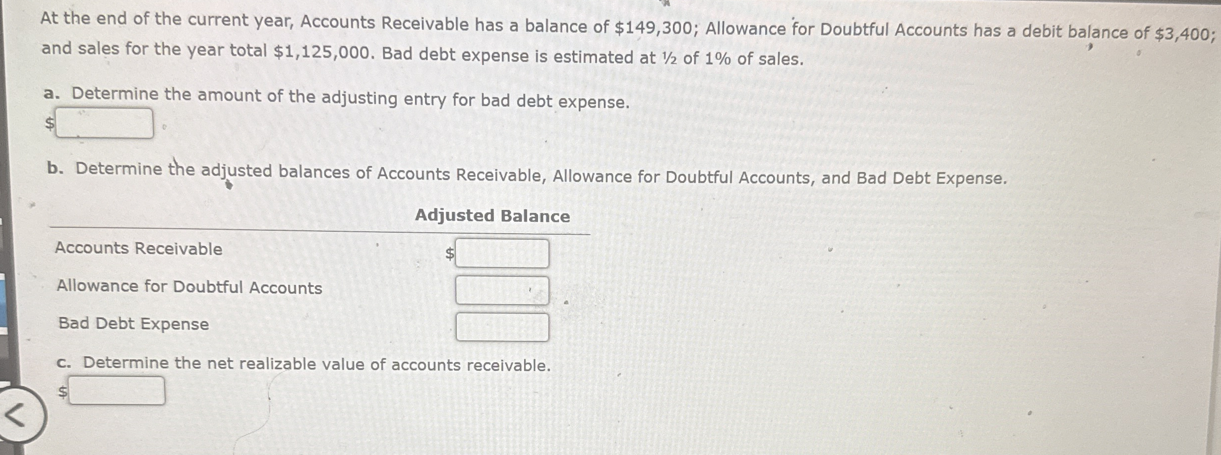 At the end of the current year, Accounts