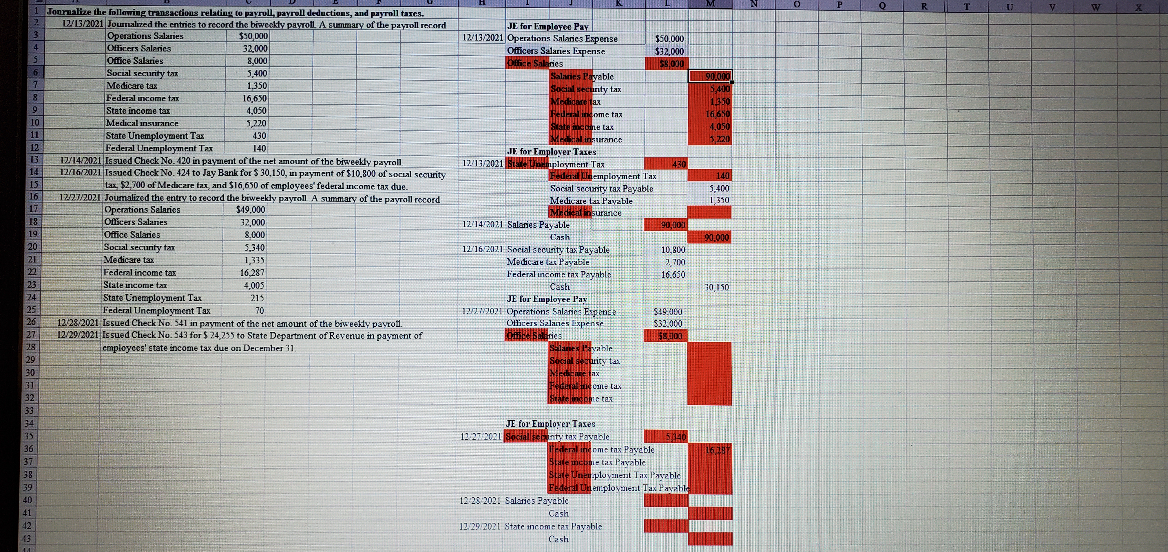 Q R T U V W X Journalize the following