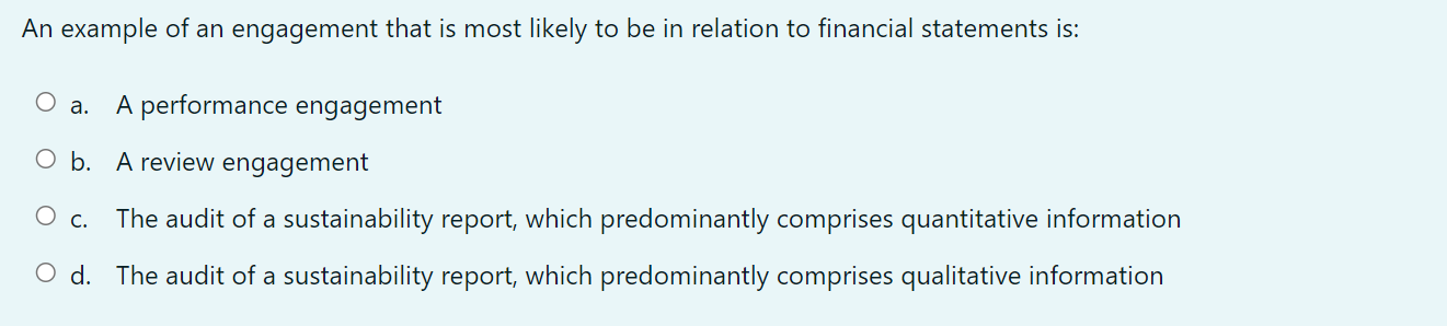 An example of an engagement that is most likely