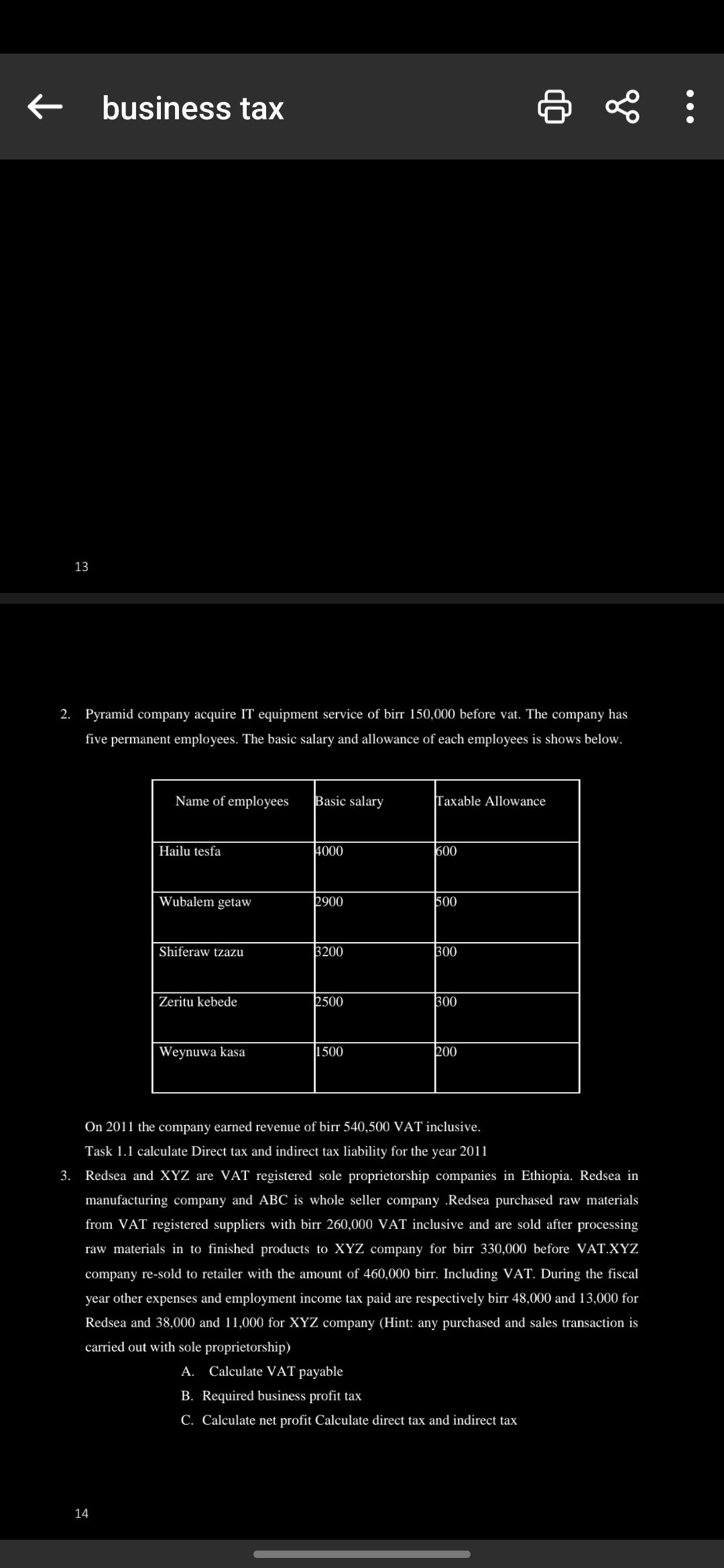 1. XYZ manufacturing imported material