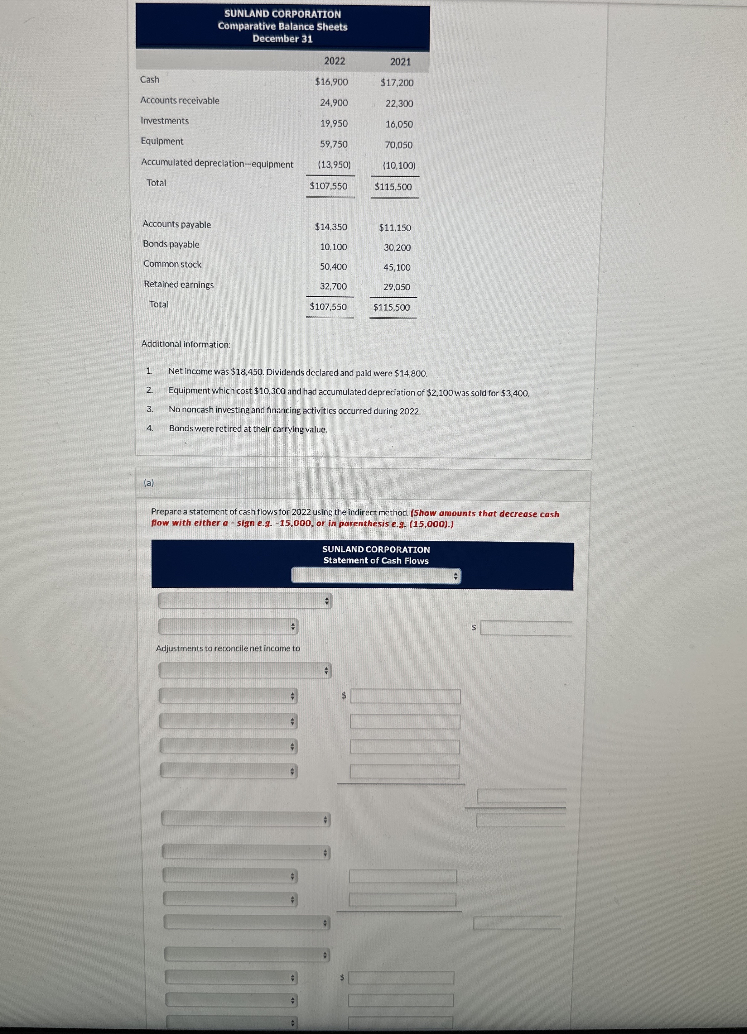 \ table [ [ SUNLAND CORPORATION Comparative