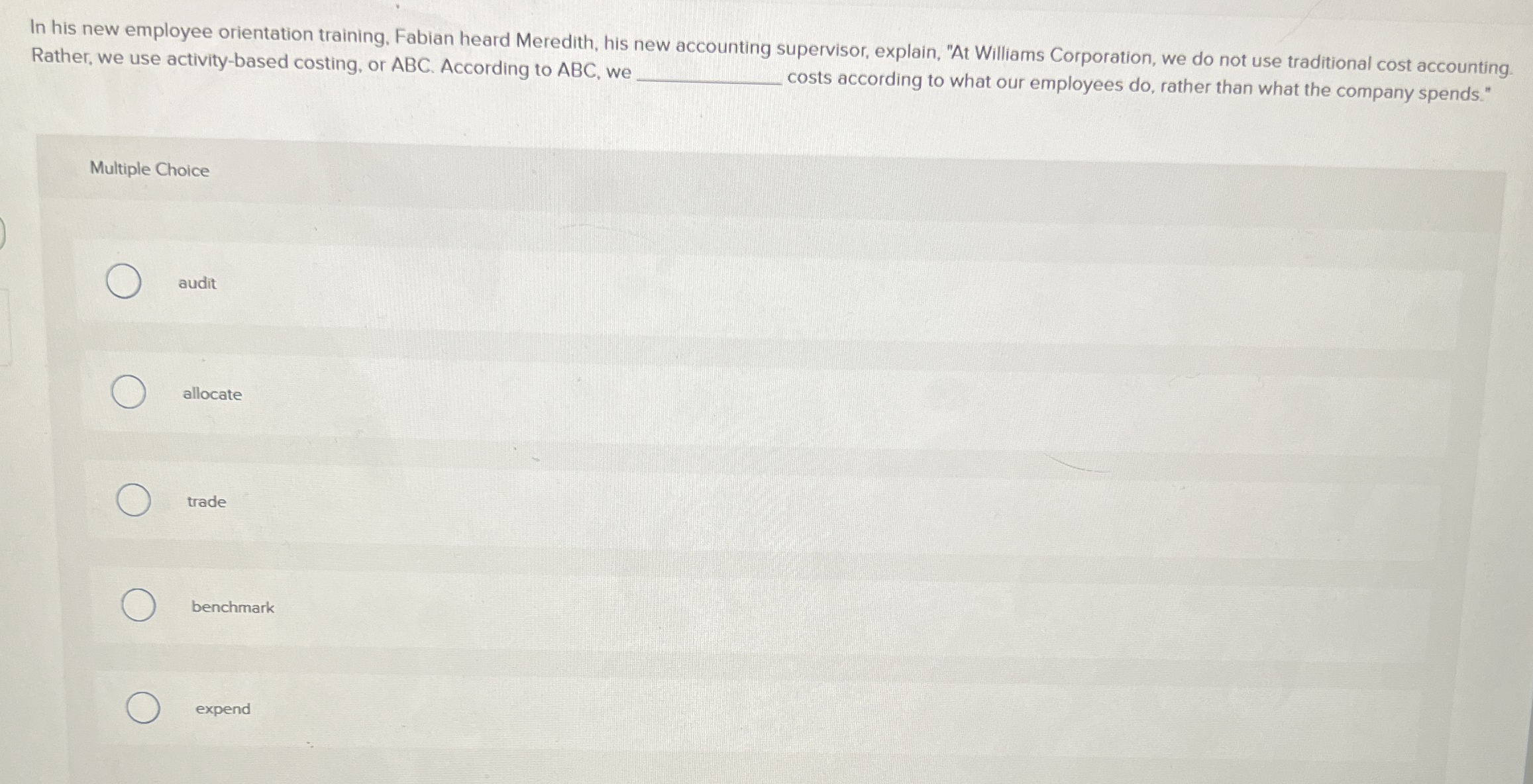 In his new employee orientation training. Fabian