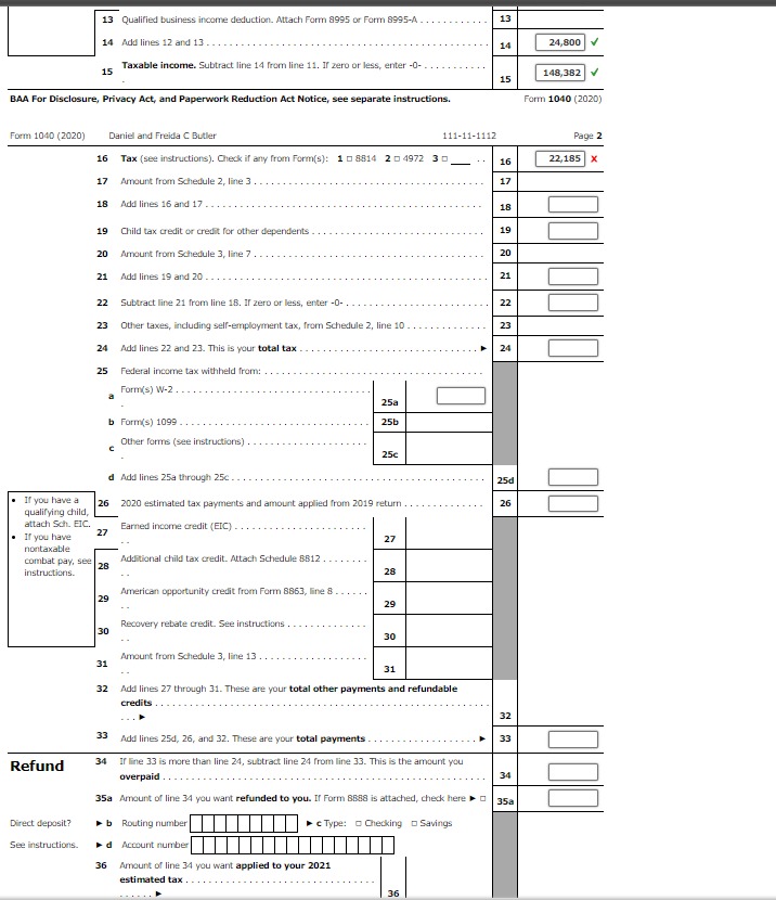 Instruct Note: This problem is for the 2020 tax