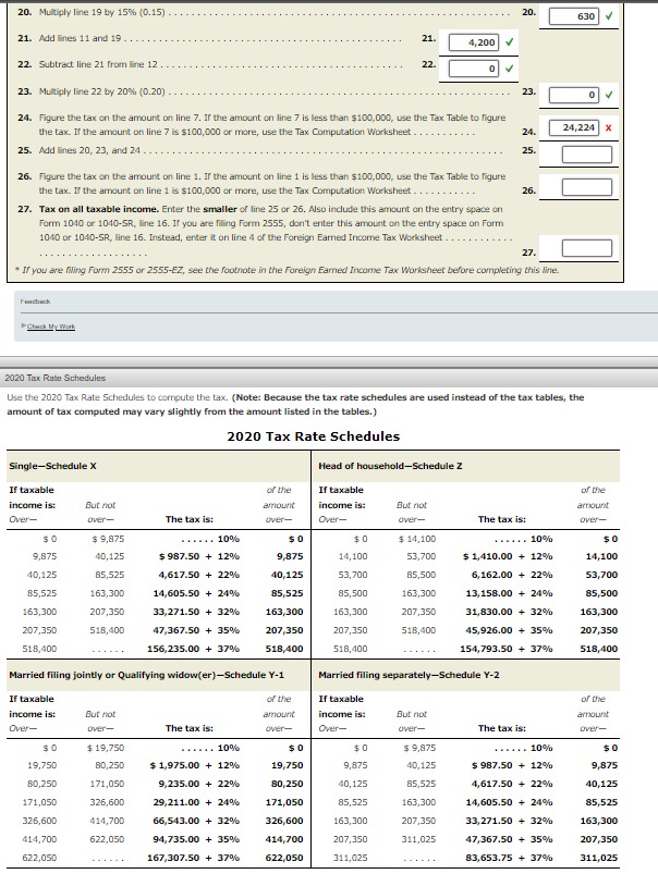 Instruct Note: This problem is for the 2020 tax