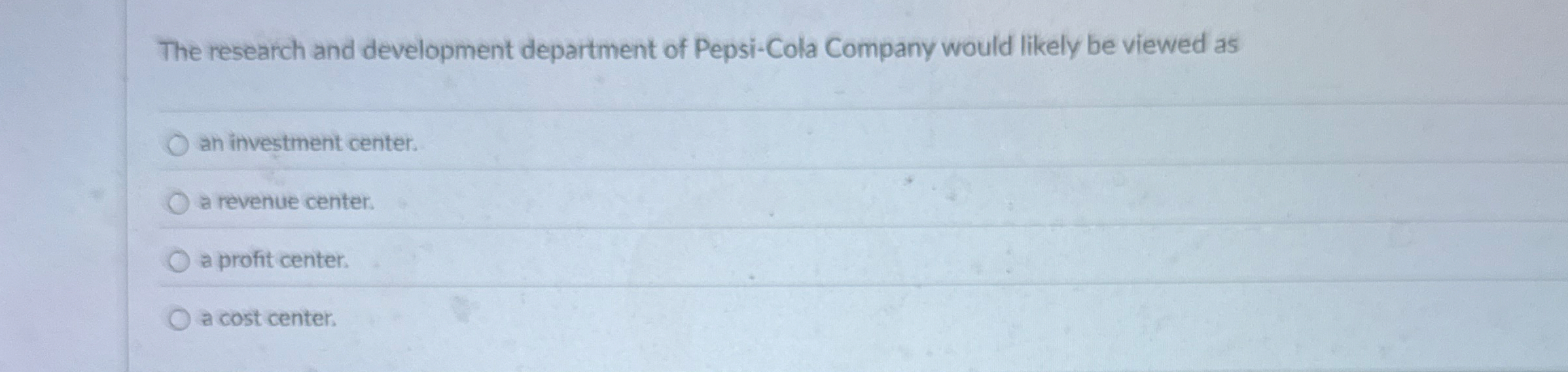 The research and development department of Pepsi