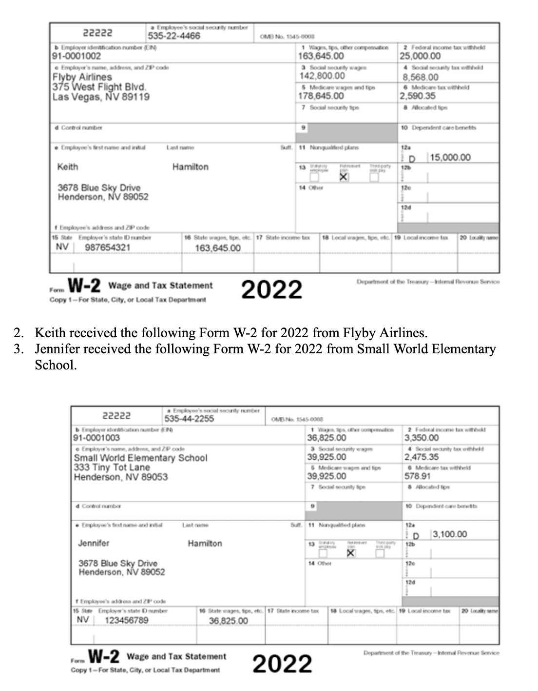 Required: Use the following information to