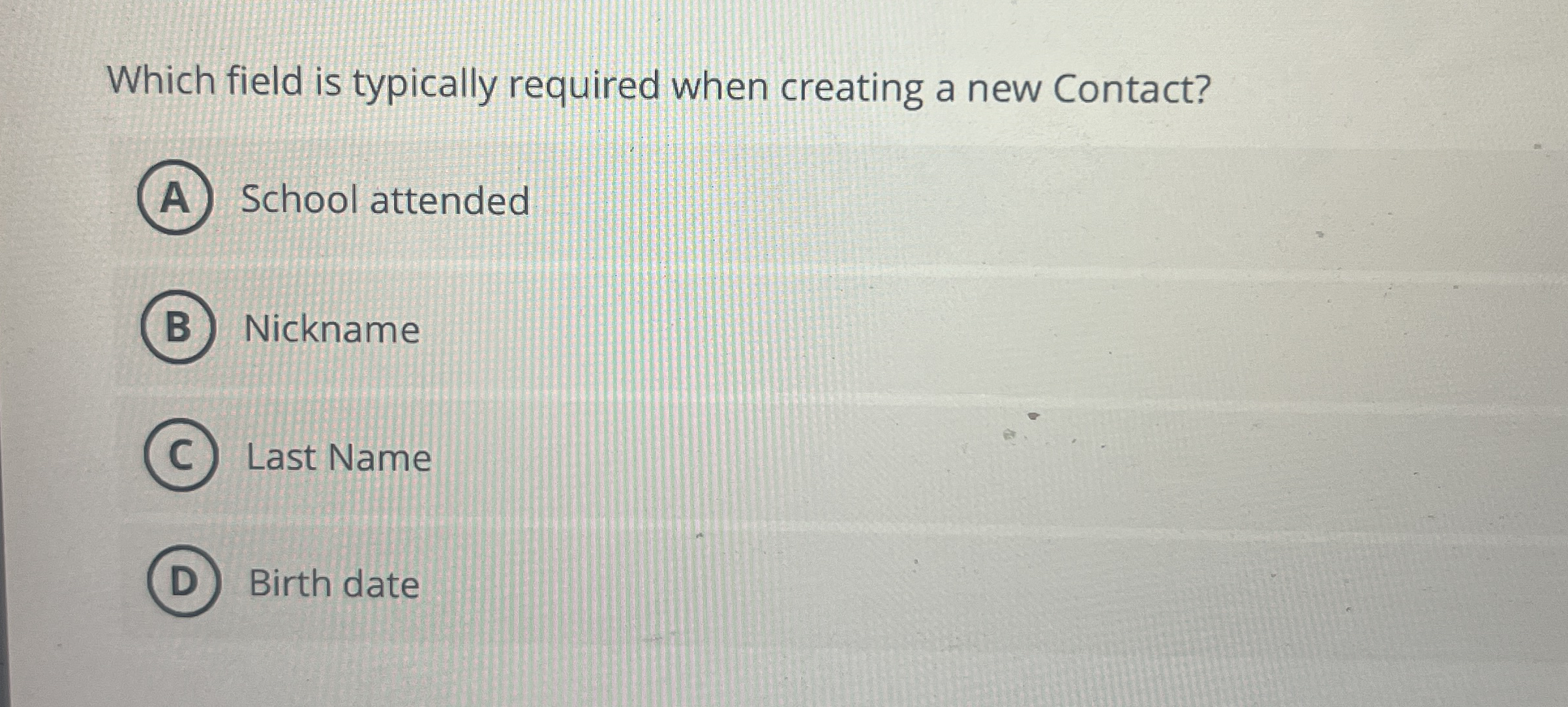 Which field is typically required when creating a
