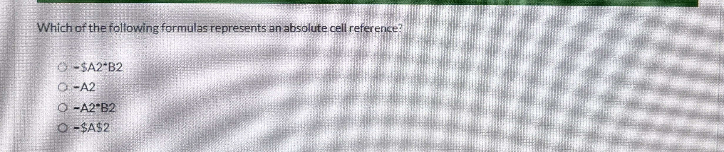 Which of the following formulas represents an