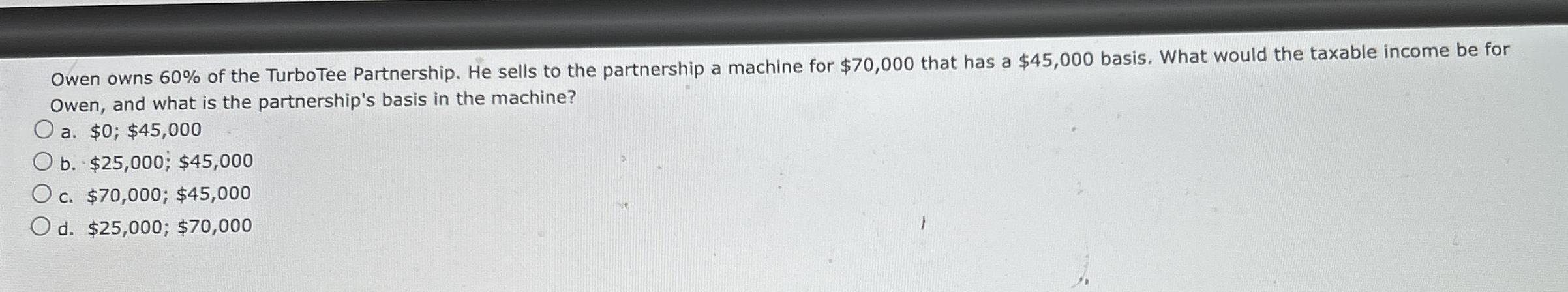 Owen owns 6 0 % of the TurboTee Partnership. He