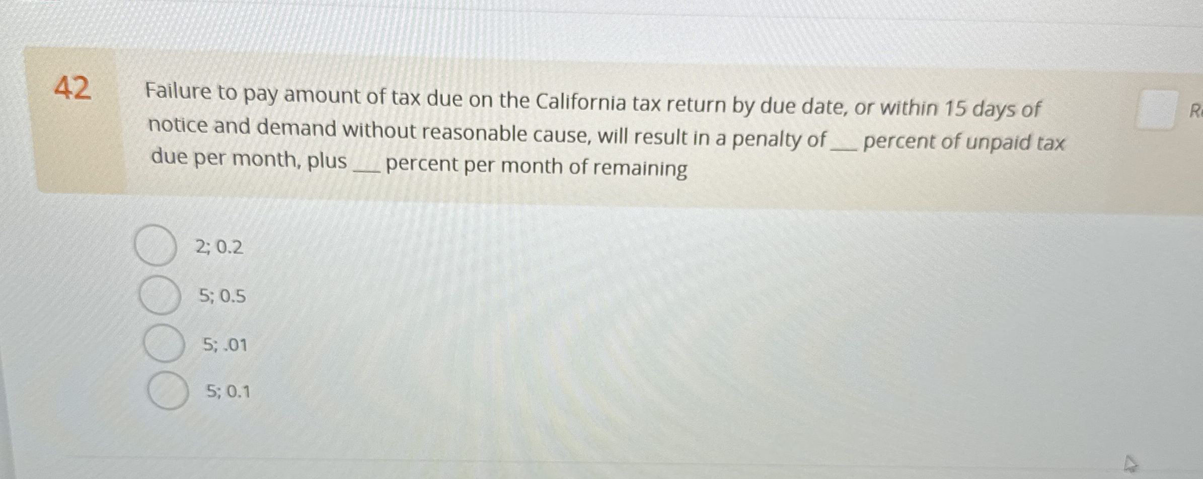 4 2 Failure to pay amount of tax due on the