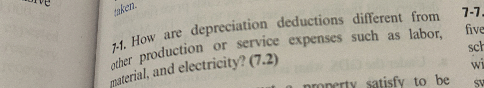 7 . 1 . How are depreciation deductions different