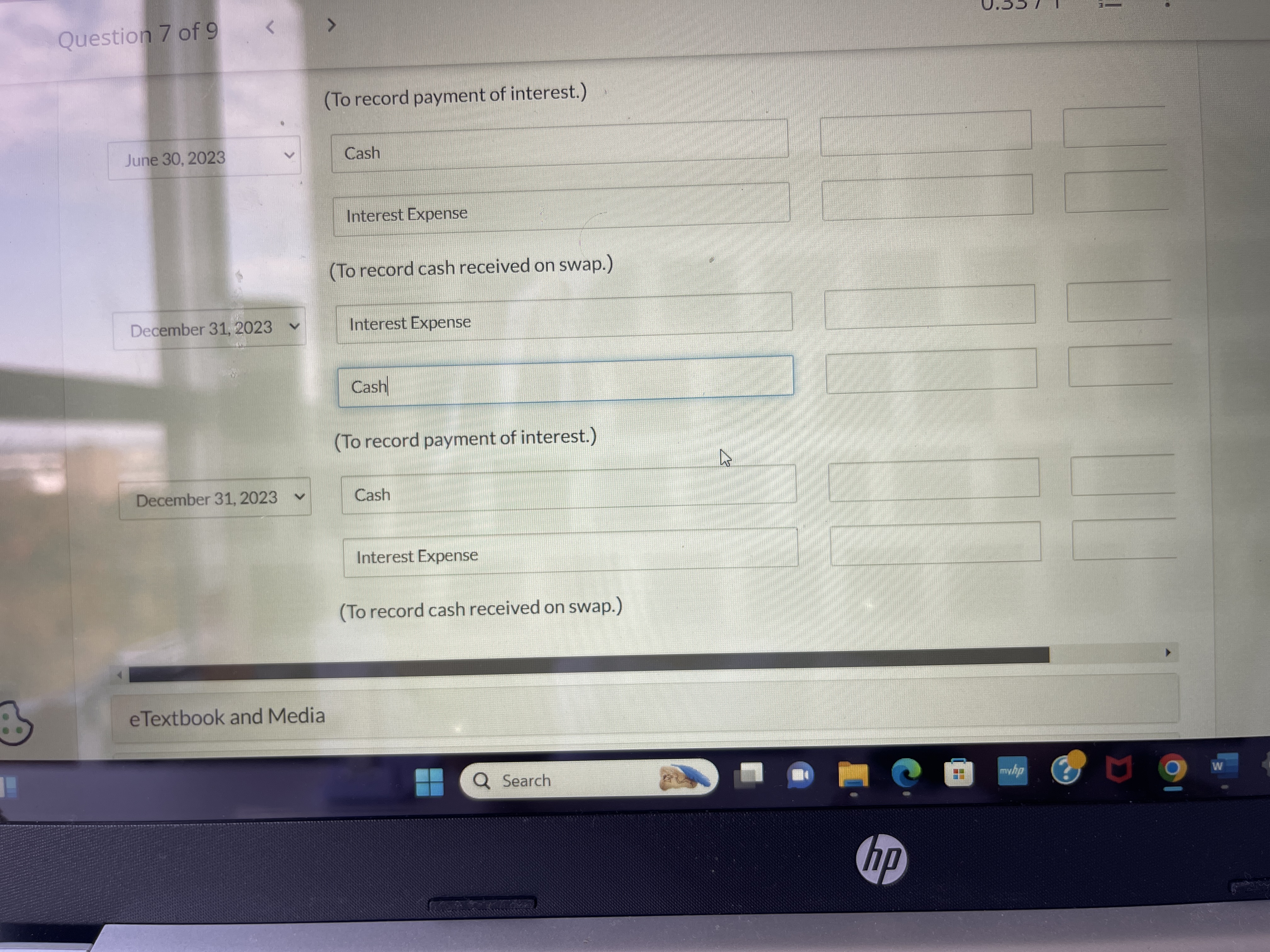 Question 7 of 9 0.33 / 1 ... On January 2, 2023,