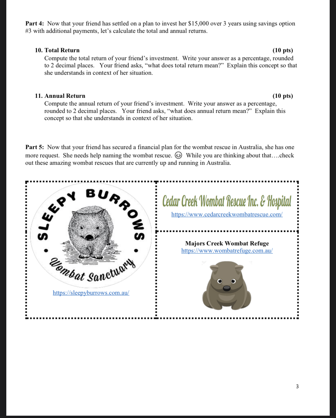 MAT 143 Wombats Major Lab Greetings! Let's