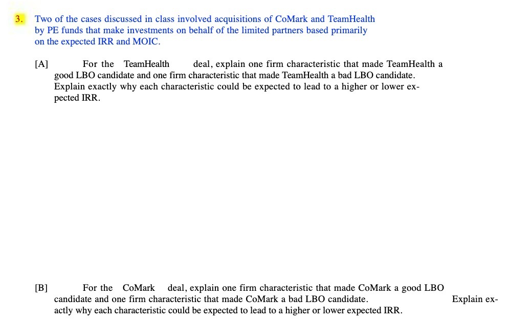 3. Two of the cases discussed in class involved