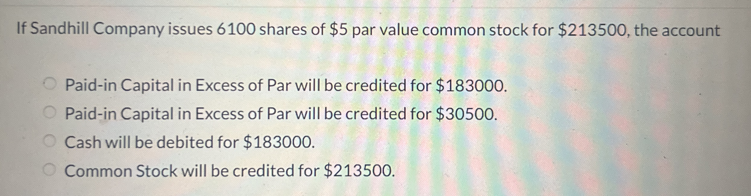 If Sandhill Company issues 6 1 0 0 shares of $ 5