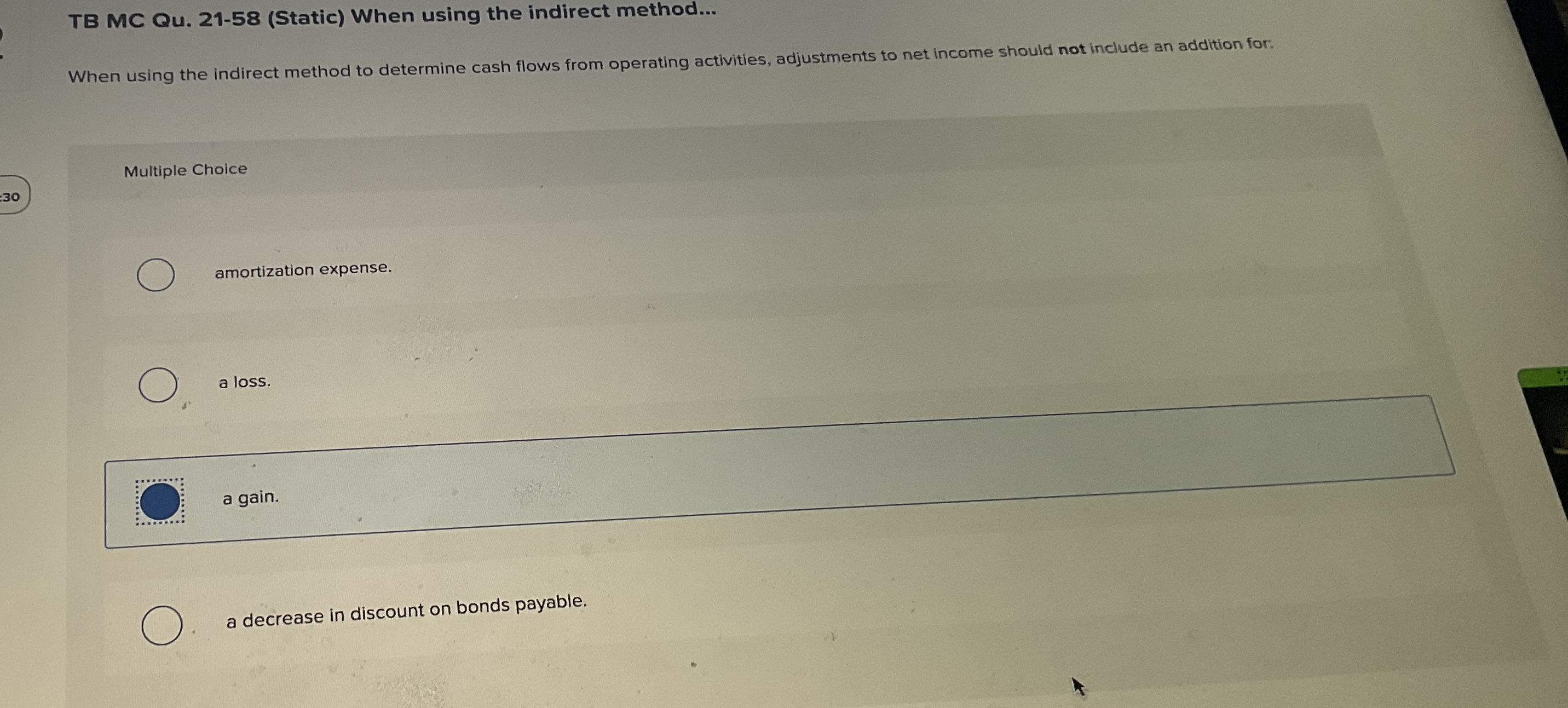 TB MC Qu . 2 1 - 5 8 ( Static ) When using the