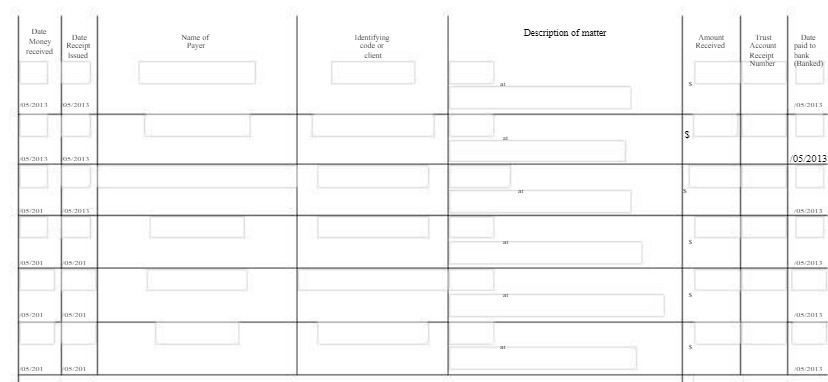 Description of matter Date Name of Identifying