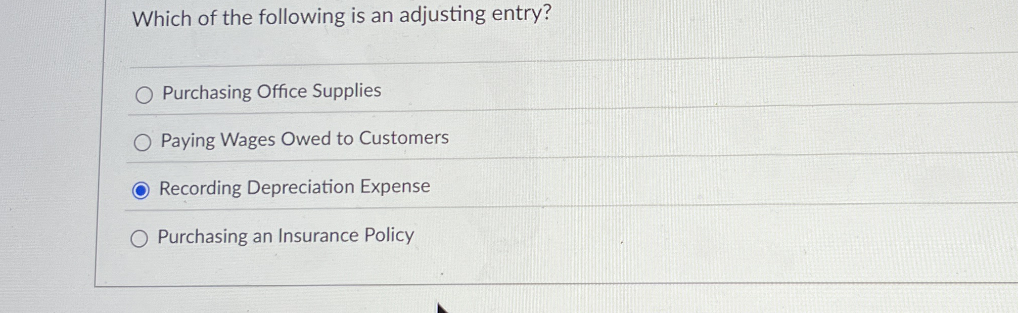Which of the following is an adjusting entry?
