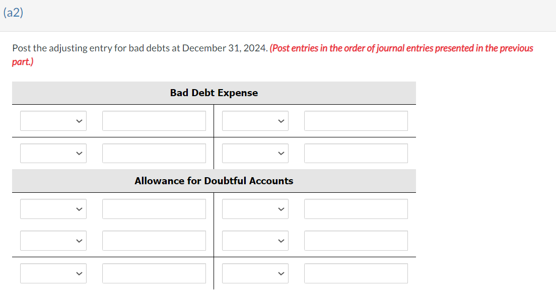 Presented below is an aging schedule for Crane